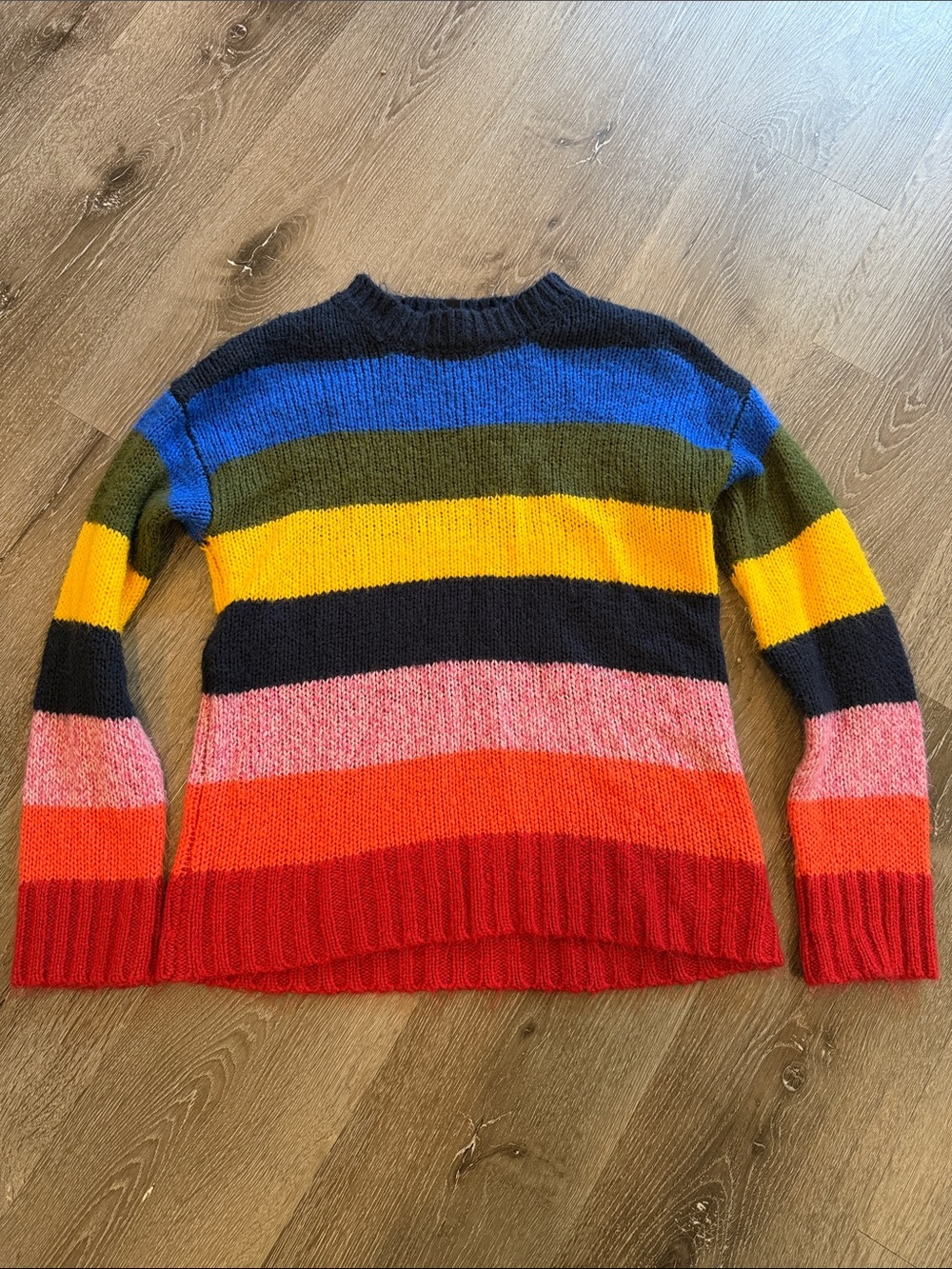 Multicolor Striped Crewneck Women's Sweater